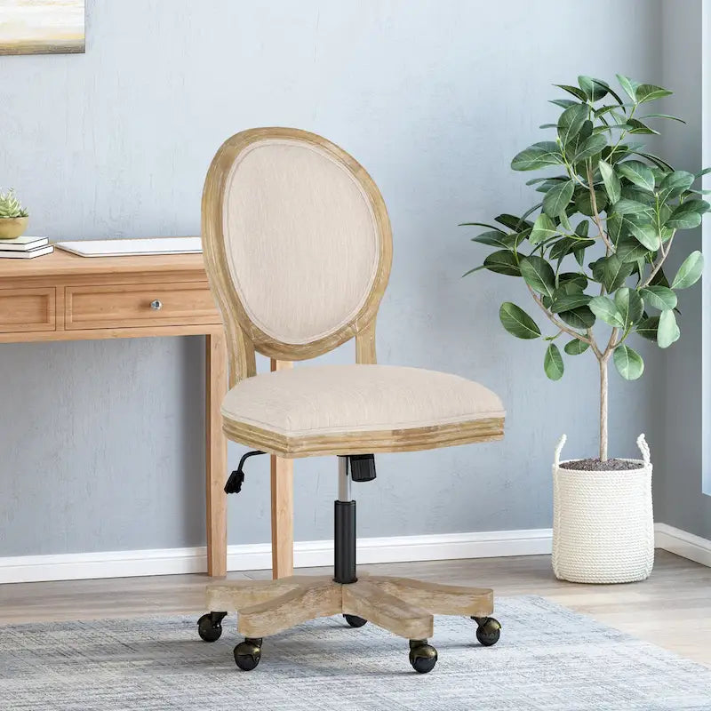 Pishkin Upholstered Swivel Office Chair by Christopher Knight Home