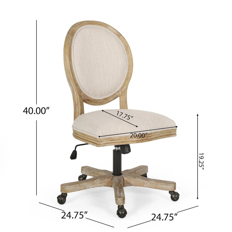 Pishkin Upholstered Swivel Office Chair by Christopher Knight Home