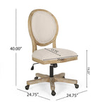 Pishkin Upholstered Swivel Office Chair by Christopher Knight Home