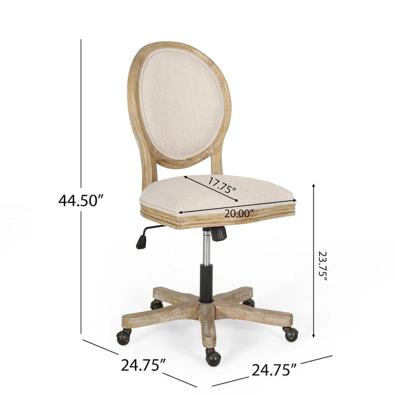 Pishkin Upholstered Swivel Office Chair by Christopher Knight Home