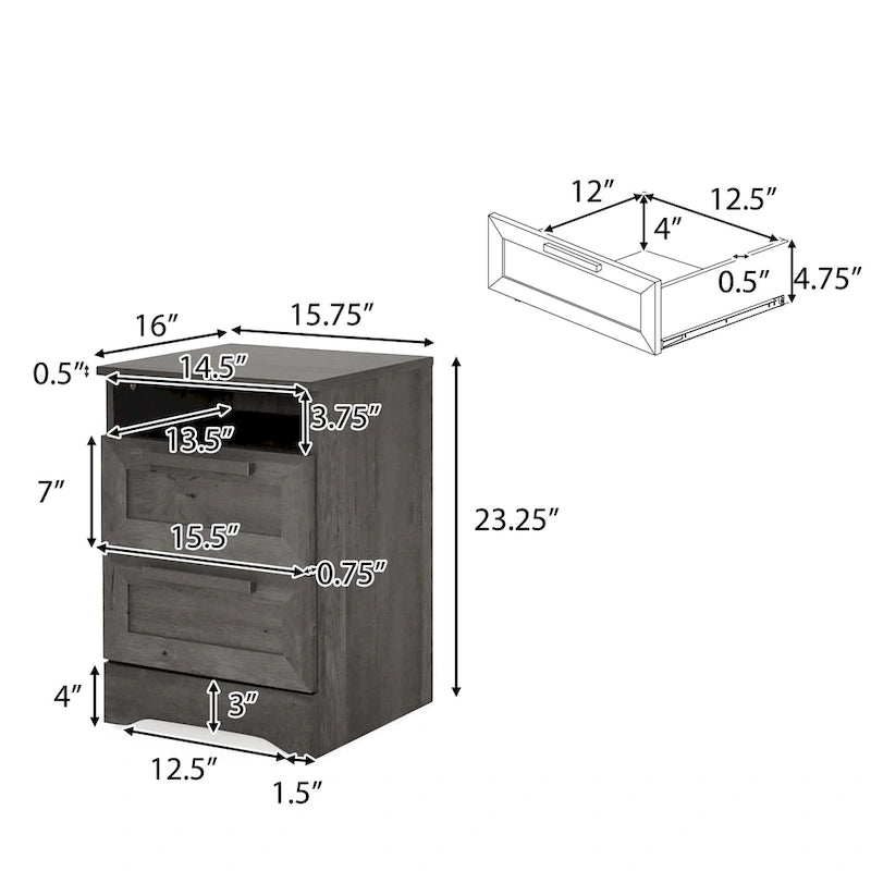 Danbury 2 Drawer Nightstands by Christopher Knight Home