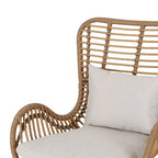 Ensemble de conversation en osier de style bohème moderne d'extérieur Chalet avec poufs par Christopher Knight Home