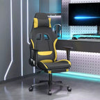 vidaXL Chaise de jeu avec repose-pieds, noir et jaune, tissu