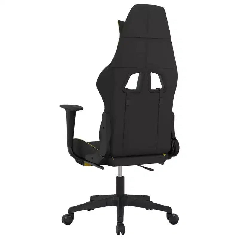 vidaXL Chaise de jeu avec repose-pieds, noir et jaune, tissu