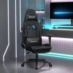 vidaXL Fauteuil de massage Gaming avec repose-pieds, Noir, Similicuir