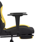 vidaXL Chaise de jeu massante avec repose-pieds, noir et jaune, tissu
