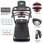 Ksports Multi-Functional Electric Treadmill Home Gym Cardio Strength Training Workout Set w/ Ab Mat, Sit-Up Strap, & Adjustable Incline