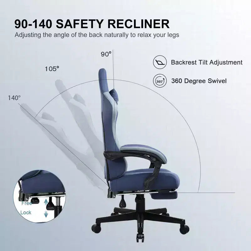 GTPLAYER Gaming Chair Fabric Office Chair with Linkage Armrests Ergonomic Computer Chair