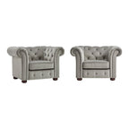Fauteuil Chesterfield Gdansk à accoudoirs arrondis capitonnés