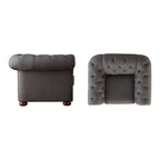 Fauteuil Chesterfield Gdansk à accoudoirs arrondis capitonnés