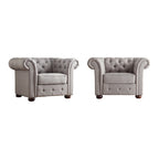 Fauteuil Chesterfield Gdansk à accoudoirs arrondis capitonnés