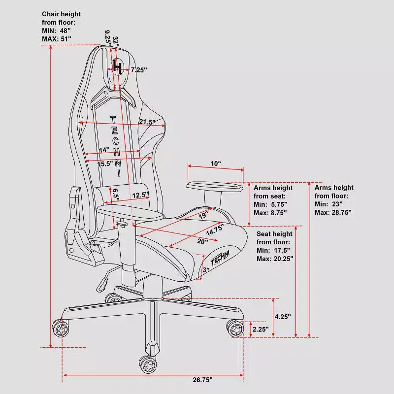Echo Stain Resistant Fabric Gaming Chair - Techni Sport
