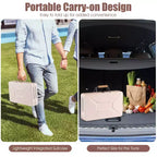 Costway Outdoor Charcoal Grill with 2 Stainless Steel Grill Nets Charcoal Box for Camping
