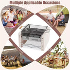 Costway Outdoor Charcoal Grill with 2 Stainless Steel Grill Nets Charcoal Box for Camping