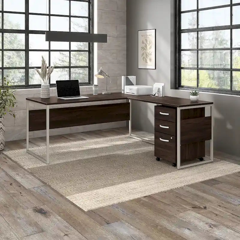 Hybrid 72W L Shaped Table Desk with Drawers by Bush Business Furniture