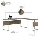 Hybrid 72W L Shaped Table Desk with Drawers by Bush Business Furniture