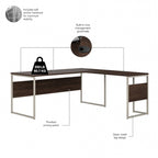 Hybrid 72W L Shaped Table Desk with Drawers by Bush Business Furniture