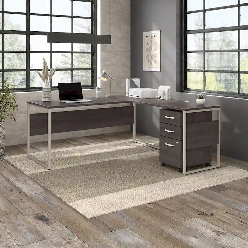 Hybrid 72W L Shaped Table Desk with Drawers by Bush Business Furniture