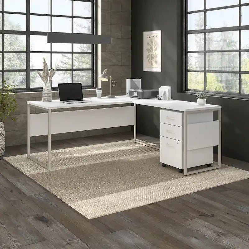 Hybrid 72W L Shaped Table Desk with Drawers by Bush Business Furniture