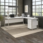 Hybrid 72W L Shaped Table Desk with Drawers by Bush Business Furniture