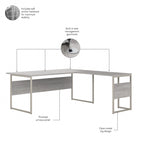 Hybrid 72W L Shaped Table Desk with Drawers by Bush Business Furniture
