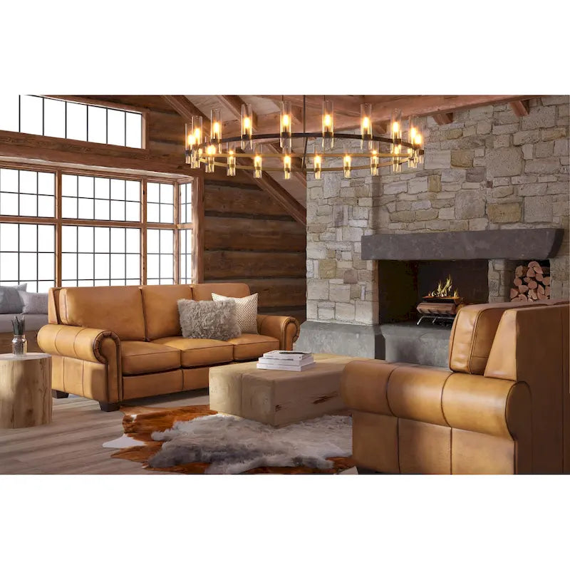Valencia Top Grain Hand Antiqued Leather Traditional Recliner