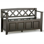48 Inch Solid Wood Entryway Storage Bench - Seats 2