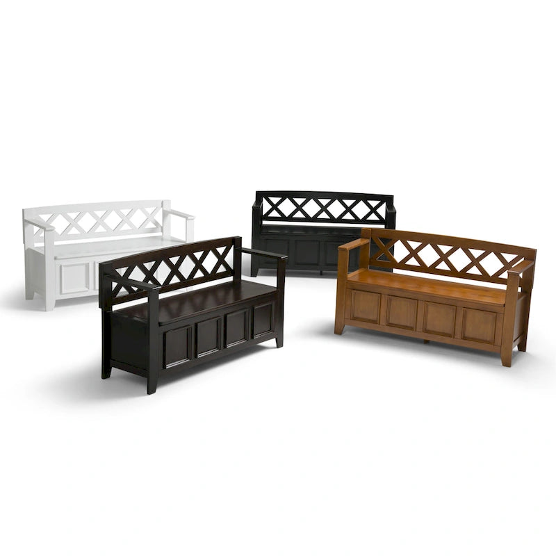 48 Inch Solid Wood Entryway Storage Bench - Seats 2