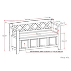 48 Inch Solid Wood Entryway Storage Bench - Seats 2