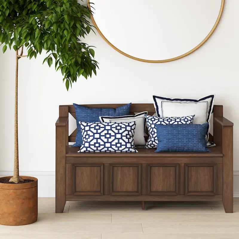 48 Inch Solid Wood Entryway Storage Bench - Seats 2