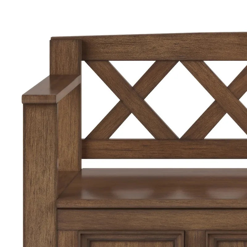 48 Inch Solid Wood Entryway Storage Bench - Seats 2
