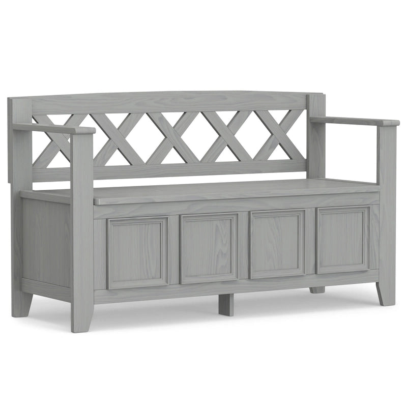 48 Inch Solid Wood Entryway Storage Bench - Seats 2