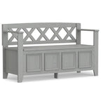 48 Inch Solid Wood Entryway Storage Bench - Seats 2