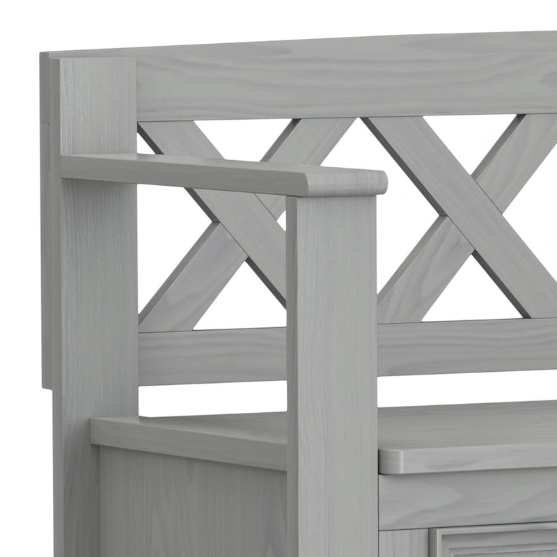 48 Inch Solid Wood Entryway Storage Bench - Seats 2