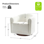 Jeffrey Transitional Comfortable Upholstered Swivel Chair Set of 2 by HULALA HOME