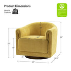 Jeffrey Transitional Comfortable Upholstered Swivel Chair Set of 2 by HULALA HOME