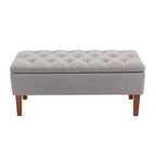 Porthos Home Ugo Fabric Storage Ottoman Bench with Rubberwood Legs