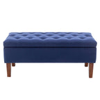 Porthos Home Ugo Fabric Storage Ottoman Bench with Rubberwood Legs