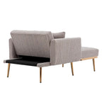 Teddy Fabric Upholstered Living Room Sleeper Sofa Chair With Rose Golden feet