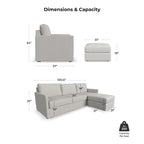 Canapé modulaire rembourré Flex 99 avec pouf d'angle – 101 x 35 x 37