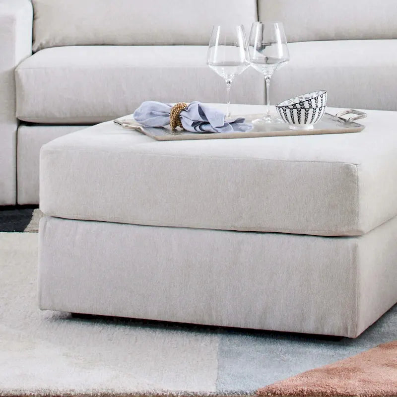 Canapé modulaire rembourré Flex 99 avec pouf d'angle – 101 x 35 x 37