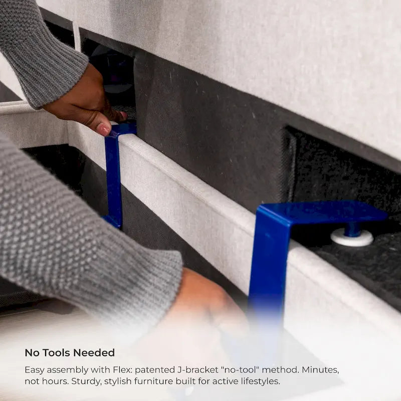 Canapé modulaire rembourré Flex 99 avec pouf d'angle – 101 x 35 x 37