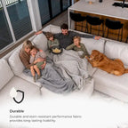 Canapé modulaire rembourré Flex 99 avec pouf d'angle – 101 x 35 x 37