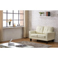 Mid-Century Modern Faux Leather Loveseat - Seats 2