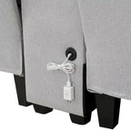 Upholstered Sofa with Console, 2 Cupholders and 2 USB Ports Wired or Wirelessly Charged