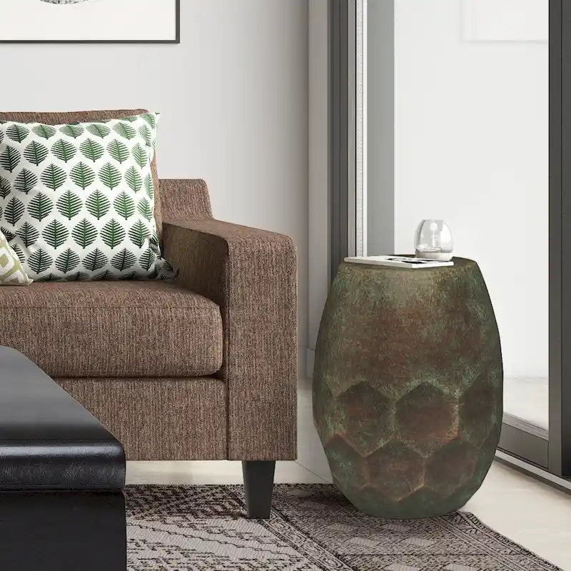 WYNDENHALL Cristy Industrial 16 inch Wide Metal Accent Side Table, Fully Assembled - 16 W x 16 D x 19.5 H