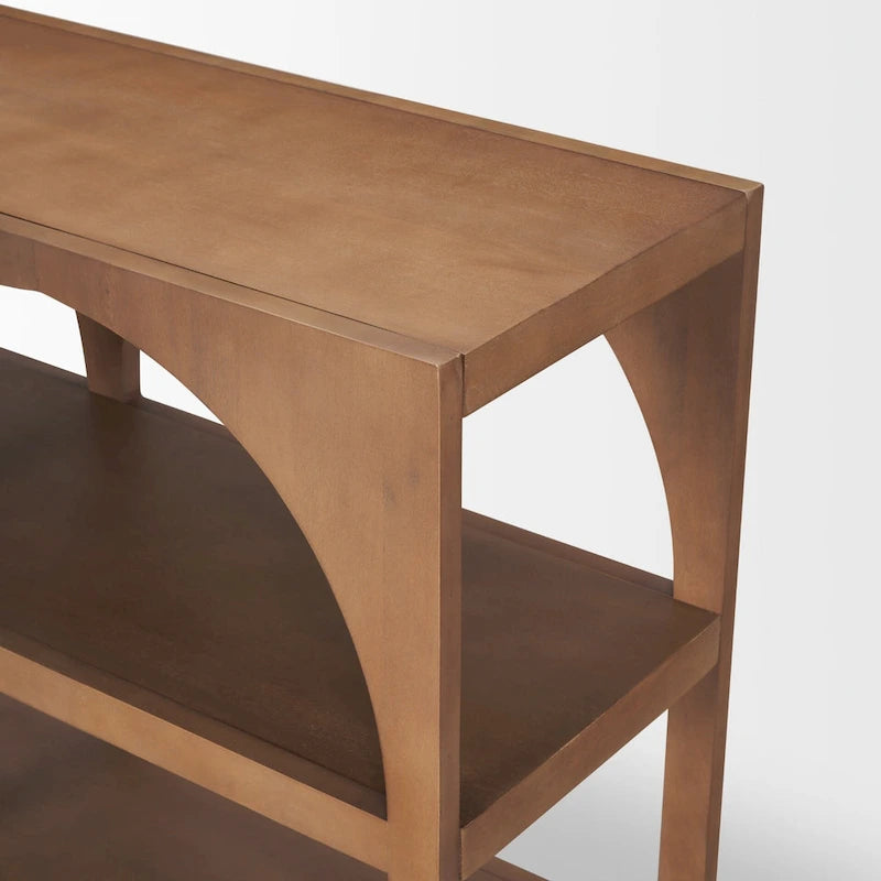 Bela Medium Brown Solid Wood Arched Console Table (54)
