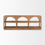 Bela Medium Brown Solid Wood Arched Console Table (54)