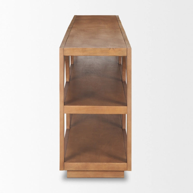 Bela Medium Brown Solid Wood Arched Console Table (54)