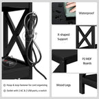 Yaheetech Table Console en Bois à 3 Niveaux avec Prise Électrique, Table d'Appoint de Canapé